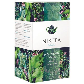 Чай NIKTEA "Mountain Thyme" черный с чабрецом, 25 пакетиков в конвертах по 2 г, TALTHA-DP0055 за 199 ₽. Чай пакетированный. Доставка по России. Без переплат!