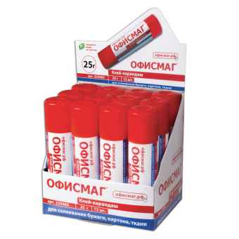 Клей-карандаш ОФИСМАГ, 25 г, 225965 за 64 ₽. Клей-карандаш. Доставка по России. Без переплат!