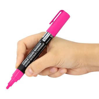Маркер меловой CHALK LIQUID MARKER, РОЗОВЫЙ, 3 мм, стираемый, BRAUBERG "CHALK", 152586 за 94 ₽. Маркеры меловые. Доставка по России. Без переплат!