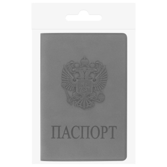 Обложка для паспорта, мягкий полиуретан, "Герб", светло-серая, STAFF, 237610 за 120 ₽. Обложки для паспорта. Доставка по России. Без переплат!