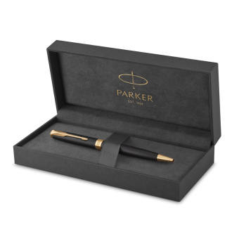 Ручка шариковая PARKER "Sonnet Core Matt Black GT", черный матовый лак, позолота, черная, 1931519 за 13&nbsp;201 ₽. Ручки шариковые подарочные. Доставка по России. Без переплат!