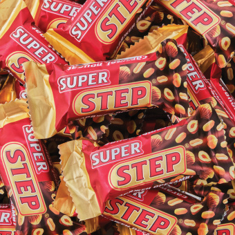 Конфеты шоколадные СЛАВЯНКА "Super Step" двухслойные, нуга с арахисом, 1000 г, пакет, 20465 за 782 ₽. Конфеты фасованные. Доставка по России. Без переплат!