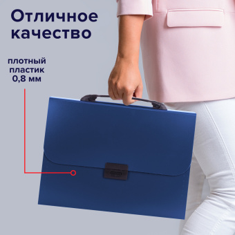 Папка-портфель пластиковая BRAUBERG "Energy" А4 (330х256х32 мм), 7 отделений, синяя, 222572 за 433 ₽. Портфели пластиковые. Доставка по России. Без переплат!