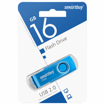 Флеш-диск 16 GB SMARTBUY Twist USB 2.0, синий, SB016GB2TWB за 416 ₽. Флеш-диски USB. Доставка по России. Без переплат!