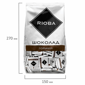 Шоколад порционный RIOBA Горький 72%, 800 г, пакет, 366306 за 2 362 ₽. Шоколад. Доставка по России. Без переплат!