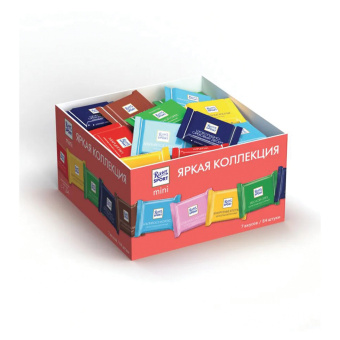 Шоколад порционный RITTER SPORT, набор 7 вкусов, 84 плитки по 16,7 г, R 484C за 3 532 ₽. Шоколад. Доставка по России. Без переплат!