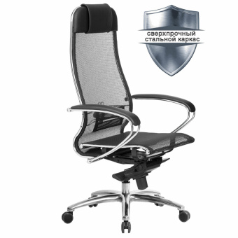 Кресло офисное МЕТТА "SAMURAI" S-1.04, сверхпрочная ткань-сетка, черное за 34 301 ₽. Кресла SAMURAI. Доставка по России. Без переплат!