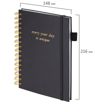 Бизнес-тетрадь на гребне А5 148х216 мм, BRAUBERG "Calipso" под кожу, резинка, клетка, 80 л., черная, 116252 за 352 ₽. Бизнес-блокноты и бизнес-тетради. Доставка по России. Без переплат!