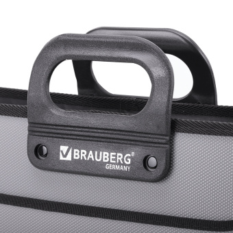Папка-портфель пластиковая BRAUBERG ПРЕМЬЕР А4 (390х315х120 мм), 3 отделения, фактура "бисер", серая, 223083 за 1&nbsp;633 ₽. Портфели пластиковые. Доставка по России. Без переплат!