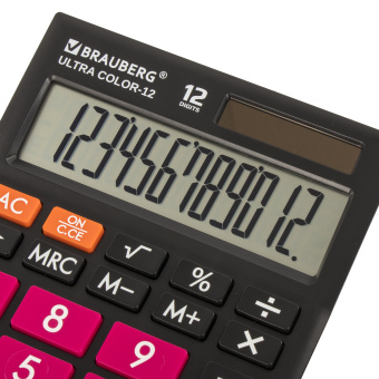 Калькулятор настольный BRAUBERG ULTRA COLOR-12-BKWR (192x143 мм), 12 разрядов, двойное питание, ЧЕРНО-МАЛИНОВЫЙ, 250500 за 972 ₽. Калькуляторы настольные. Доставка по России. Без переплат!