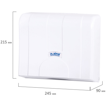 Диспенсер для полотенец LAIMA PROFESSIONAL LSA (Система H2), Z-сложения, белый, ABS, 607991 за 1&nbsp;214 ₽. Диспенсеры для полотенец. Доставка по России. Без переплат!
