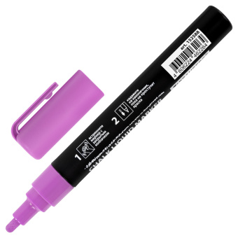 Маркер меловой CHALK LIQUID MARKER, ФИОЛЕТОВЫЙ, 3 мм, стираемый, BRAUBERG "CHALK", 152588 за 94 ₽. Маркеры меловые. Доставка по России. Без переплат!