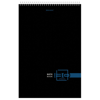 Блокнот БОЛЬШОЙ ФОРМАТ А4 198х297 мм, 80 л., гребень, жесткая подложка, клетка, BRAUBERG, "Dark", 114355 за 151 ₽. Блокноты. Доставка по России. Без переплат!