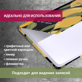Скетчбук, белая бумага 160 г/м2, 145х203 мм, 64 л., резинка, твердый, BRAUBERG ART CLASSIC "Лимоны", 114591 за 170 ₽. Альбомы, скетчбуки и бумага для графики и эскизов. Доставка по России. Без переплат!