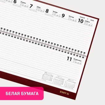 Планинг датированный 2026 300х130 мм, STAFF, гребень, обложка бумвинил, 64 л., бордовый, 117359 за 214 ₽. Планинги. Доставка по России. Без переплат!