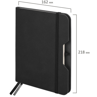 Блокнот А5 (162х218 мм), BRAUBERG "NOTE", под кожу софт-тач, с резинкой, 80 л., клетка, черный, 113437 за 484 ₽. Бизнес-блокноты и бизнес-тетради. Доставка по России. Без переплат!