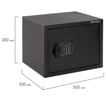 Сейф мебельный BRABIX "SF-280EL", 280х350х300 мм, электронный замок, черный, 291149, S103BR212414 за 7&nbsp;772 ₽. Сейфы мебельные, офисные. Доставка по России. Без переплат!