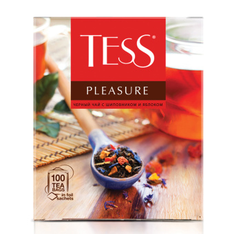 Чай TESS "Pleasure" черный с шиповником, яблоком, лимонным сорго, 100 пакетиков в конвертах по 1,5 г, 0919-09 за 363 ₽. Чай пакетированный. Доставка по России. Без переплат!