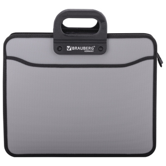 Папка-портфель пластиковая BRAUBERG ПРЕМЬЕР А4 (390х315х120 мм), 3 отделения, фактура "бисер", серая, 223083 за 1&nbsp;633 ₽. Портфели пластиковые. Доставка по России. Без переплат!