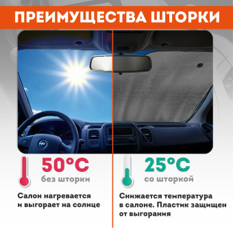 Шторка солнцезащитная 140х70 см для лобового стекла автомобиля, на присосках, DASWERK, 671252 за 244 ₽. Шторы автомобильные солнцезащитные. Доставка по России. Без переплат!