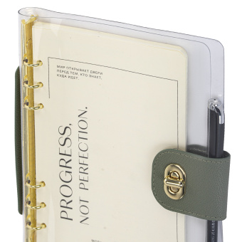 Блокнот А5 180x235 мм, BRAUBERG "Fabulous", гибкий, на кольцах, застежка, 80 л., оливковый, 116195 за 576 ₽. Бизнес-блокноты и бизнес-тетради. Доставка по России. Без переплат!