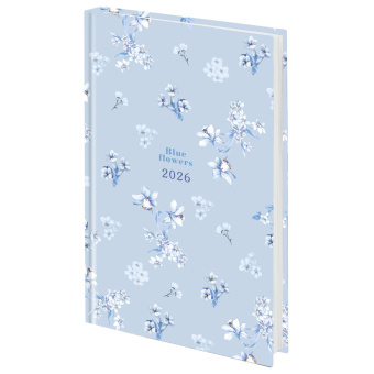 Ежедневник датированный 2026 145х215 мм, А5, STAFF, ламинированная обложка, "Blue Flowers", 117316 за 234 ₽. Ежедневники с твердой обложкой. Доставка по России. Без переплат!