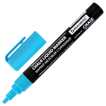Маркер меловой CHALK LIQUID MARKER, СИНИЙ, 3 мм, стираемый, BRAUBERG "CHALK", 152592 за 94 ₽. Маркеры меловые. Доставка по России. Без переплат!