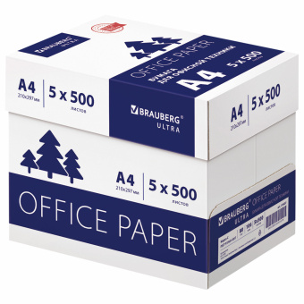 Бумага офисная А4, 80 г/м2, 500 л., марка С, белизна 146% (CIE), BRAUBERG ULTRA, 116407 за 455 ₽. Бумага белая марок А, В, С. Доставка по России. Без переплат!