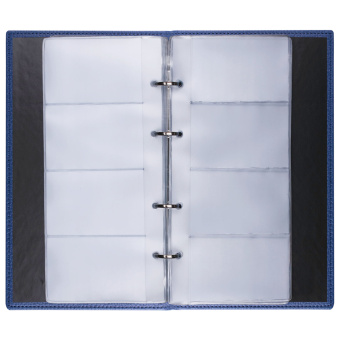 Визитница на кольцах BRAUBERG "Favorite", на 240 визиток, под фактурную кожу, темно-синяя, 231664 за 877 ₽. Визитницы настольные. Доставка по России. Без переплат!