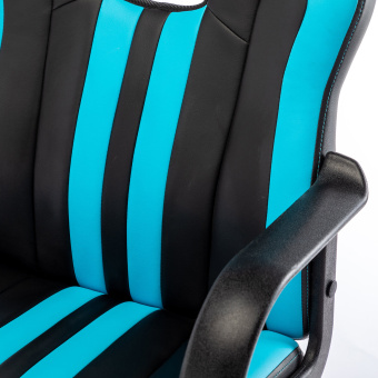 Кресло компьютерное BRABIX "Stripe GM-202", экокожа, черное/голубое, 532509 за 7&nbsp;197 ₽. Кресла игровые. Доставка по России. Без переплат!