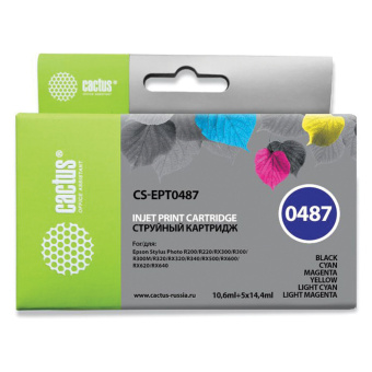 Картридж струйный CACTUS (CS-EPT0487) для EPSON Stylus Photo R200/210/220/230, комплект 6 цветов за 1 802 ₽. Картриджи для плоттеров. Доставка по России. Без переплат!