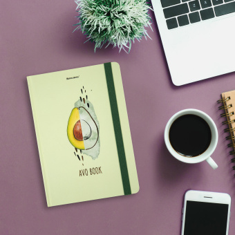 Блокнот с резинкой в клетку 96 л., А5 (145х203 мм), твердая обложка с фольгой, BRAUBERG, "Avocado", 113733 за 149 ₽. Блокноты в книжном переплете. Доставка по России. Без переплат!