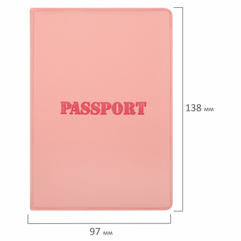 Обложка для паспорта, мягкий полиуретан, "PASSPORT", нежно-розовая, STAFF, 238403 за 103 ₽. Обложки для паспорта. Доставка по России. Без переплат!