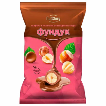 Конфеты "Фундук" в молочной шоколадной глазури 500 г, NUTSTORY, ОС708 за 835 ₽. Конфеты фасованные. Доставка по России. Без переплат!