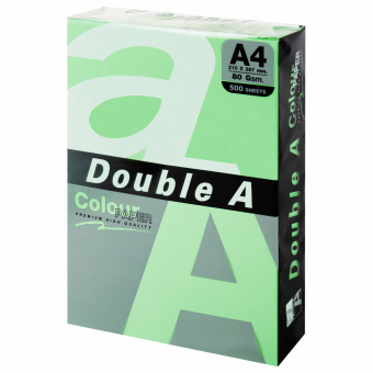 Бумага цветная DOUBLE A, А4, 80 г/м2, 500 л., пастель, зеленая за 1 181 ₽. Бумага цветная форматная. Доставка по России. Без переплат!
