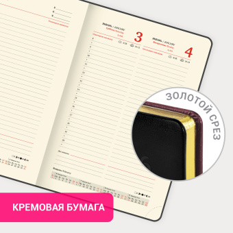 Ежедневник датированный 2026, А5, 138x213 мм, BRAUBERG "Cayman", под кожу, бордовый/черный, 117046 за 469 ₽. Ежедневники с покрытием "под кожу и ткань". Доставка по России. Без переплат!