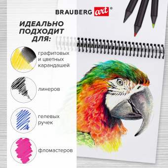 Скетчбук, белая бумага 120 г/м2, 190х190 мм, 80 л., гребень, жёсткая подложка, BRAUBERG ART DEBUT, "Magic", 115067 за 175 ₽. Альбомы, скетчбуки и бумага для графики и эскизов. Доставка по России. Без переплат!