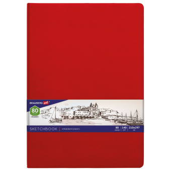 Скетчбук, слоновая кость 140 г/м2 210х297 мм, 80 л., КОЖЗАМ, резинка, BRAUBERG ART CLASSIC, красный, 113199 за 697 ₽. Альбомы, скетчбуки и бумага для графики и эскизов. Доставка по России. Без переплат!