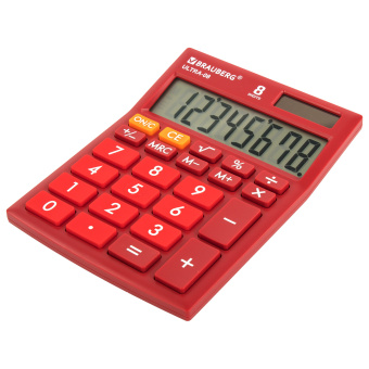 Калькулятор настольный BRAUBERG ULTRA-08-WR, КОМПАКТНЫЙ (154x115 мм), 8 разрядов, двойное питание, БОРДОВЫЙ, 250510 за 475 ₽. Калькуляторы настольные. Доставка по России. Без переплат!