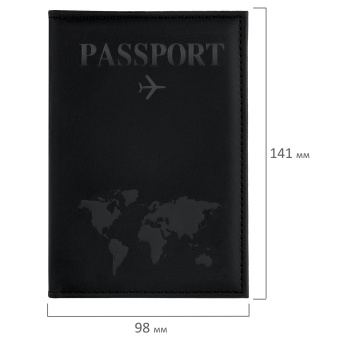 Обложка для паспорта "Passport map", экокожа soft-touch, черная, STAFF, 238760 за 109 ₽. Обложки для паспорта. Доставка по России. Без переплат!