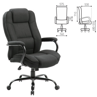 Кресло офисное BRABIX PREMIUM "Heavy Duty HD-002", усиленное, НАГРУЗКА до 200 кг, ткань, 531830 за 30&nbsp;393 ₽. Кресла повышенных нагрузок. Доставка по России. Без переплат!