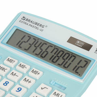 Калькулятор настольный BRAUBERG EXTRA PASTEL-12-LB (206x155 мм), 12 разрядов, двойное питание, ГОЛУБОЙ, 250486 за 988 ₽. Калькуляторы настольные. Доставка по России. Без переплат!