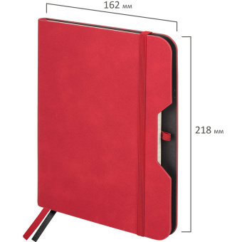 Блокнот А5 (162х218 мм), BRAUBERG "NOTE", под кожу софт-тач, с резинкой, 80 л., клетка, красный, 113439 за 484 ₽. Бизнес-блокноты и бизнес-тетради. Доставка по России. Без переплат!