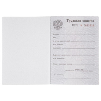 Бланк документа "Трудовая книжка", 88х125 мм, ГОЗНАК за 614 ₽. Бланки документов. Доставка по России. Без переплат!