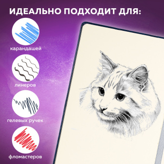 Скетчбук, слоновая кость 140 г/м2 130х210 мм, 80 л., КОЖЗАМ, застежка металл, BRAUBERG ART CLASSIC, "Inspiration", под кожу, синий, 116465 за 495 ₽. Альбомы, скетчбуки и бумага для графики и эскизов. Доставка по России. Без переплат!