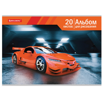 Альбом для рисования А4 20 л., скоба, обложка картон, BRAUBERG, 202х285 мм, "Автомир" (2 вида), 105604 за 46 ₽. Альбомы и папки для рисования. Доставка по России. Без переплат!