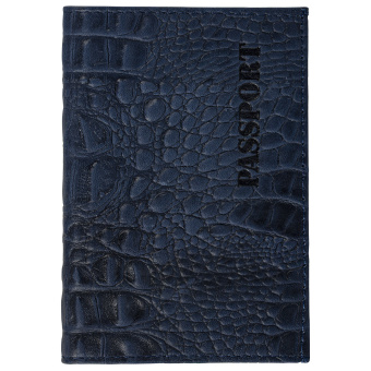 Обложка для паспорта натуральная кожа кайман, "PASSPORT", темно-синяя, BRAUBERG, 237196 за 225 ₽. Обложки для паспорта. Доставка по России. Без переплат!