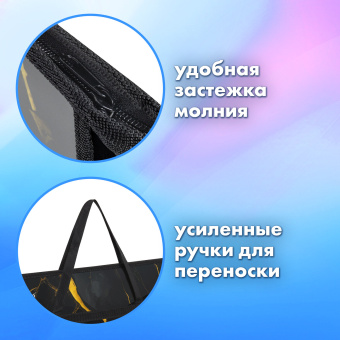 Папка для рисунков и чертежей с ручками BRAUBERG А3, пластик, молния сверху, "Черное золото", 272232 за 410 ₽. Портфели и папки для рисунков и чертежей. Доставка по России. Без переплат!