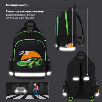 Рюкзак ПИФАГОР SCHOOL, 1 отделение, 3 кармана, "Dive into drive", 38x28х14 см, 272076 за 1&nbsp;255 ₽. Рюкзаки для начальной и средней школы. Доставка по России. Без переплат!