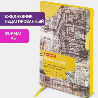 Ежедневник недатированный А5 (138х213 мм), BRAUBERG VISTA, под кожу, гибкий, 136 л., "Noir", 112009 за 194 ₽. Ежедневники с покрытием "под кожу и ткань". Доставка по России. Без переплат!